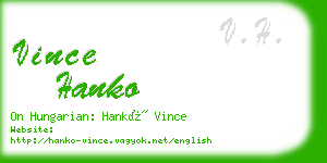 vince hanko business card